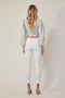 High Rise Ankle Skinny White Jeans