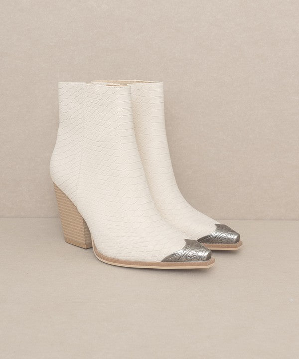 Breen Bootie with Etched Metal Toe // 2 Colors