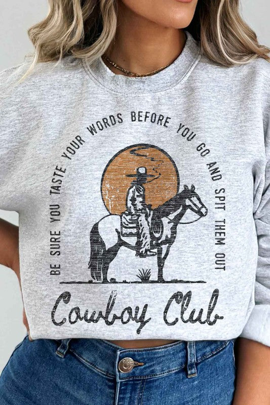 WESTERN COWBOY CLUB GRAPHIC SWEATSHIRT