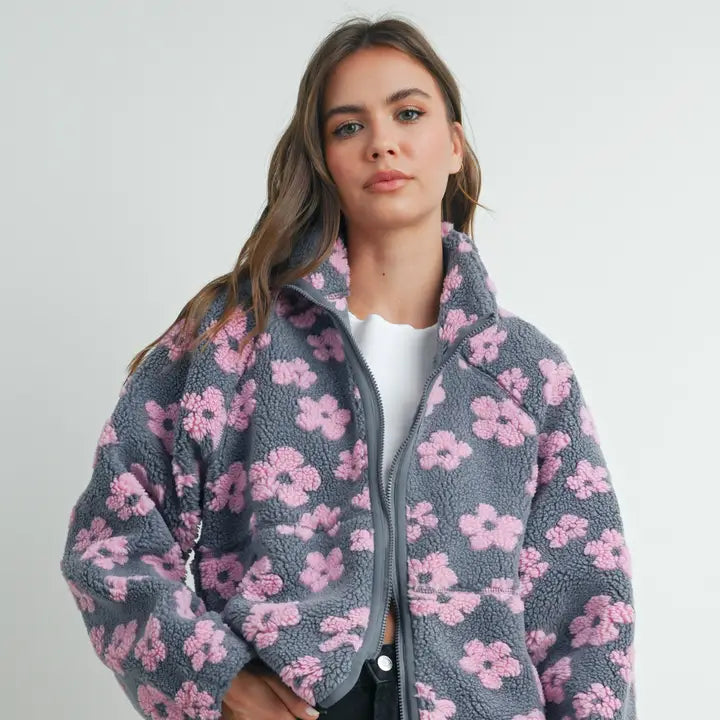 Pink Daisy Fleece Sherpa