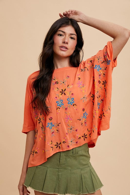 Peach Blooms Top