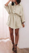 Cloud Button Down Long Sleeve Dress