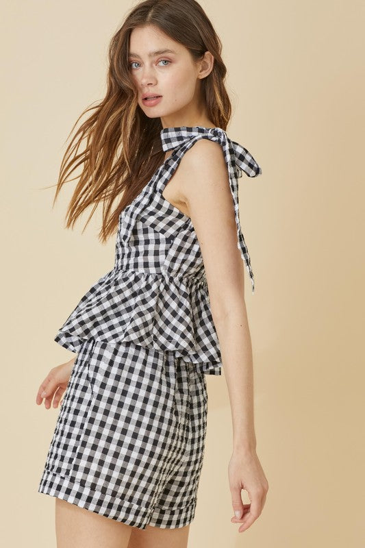 Sylvie Gingham Top & Shorts Set