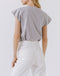Ladylike Grey Flutter Floral Knit Tee