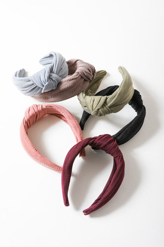 Wide Stripe Topknot Headband // 6 COLORS