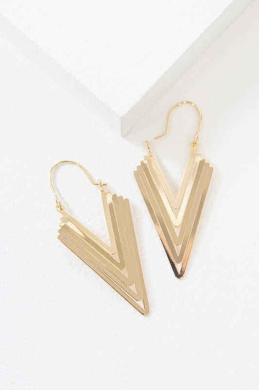 Broadway Triangle Hook Earrings