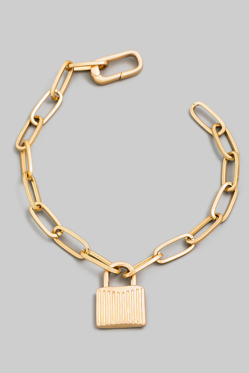 Gold Padlock Bracelet