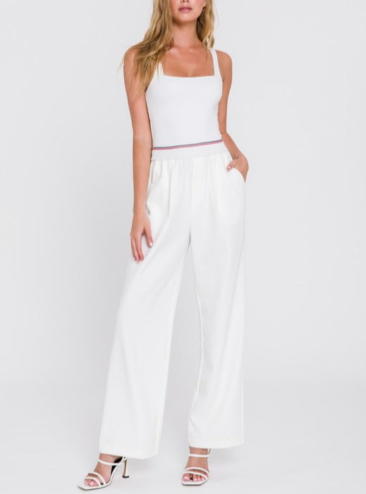 Mara Elastic Trim Wide Leg Pants