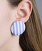 Blue Button Stripe Earring