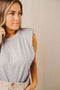 Grey // Toby Padded Shoulder Tee