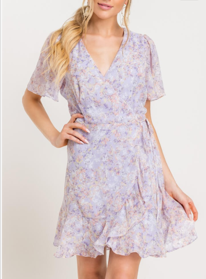 Isabella Lilac Wrap Dress