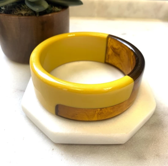Mustard Tortoise Shell Bangle
