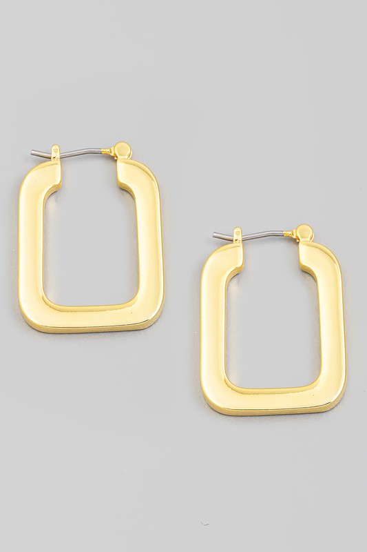 Ryman Gold Square Huggie Earrings