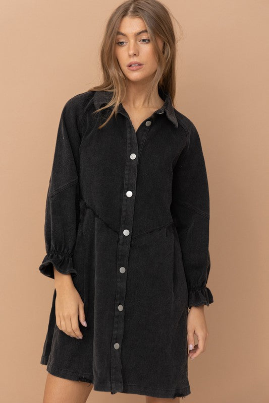 Becca Jo Denim Dress // Black