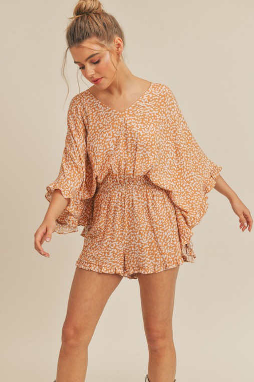 Chrishell Bell Sleeve Flare Romper