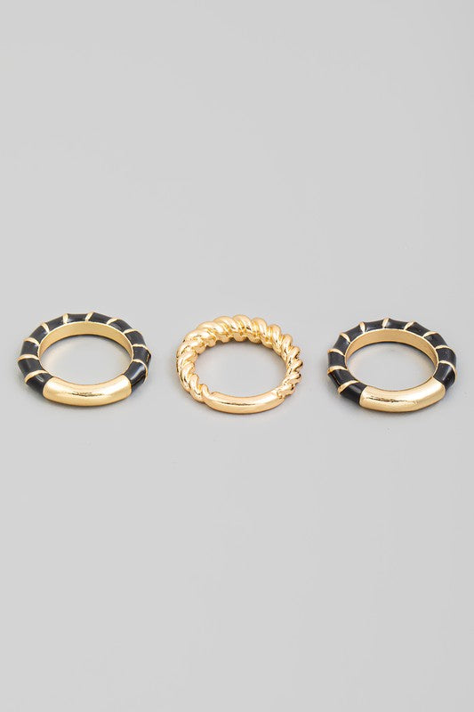 Gold Ring Twist Trio // 4 COLORS