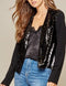 Spotlight Worthy Black Sequin Blazer