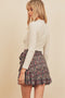 Faith Floral Ruffled Mini Wrap Skirt