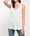 Freeway Raw Hem Button Tank