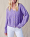 Lena Purple Mixed Cable Knit Cardigan