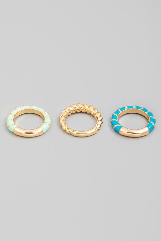 Gold Ring Twist Trio // 4 COLORS