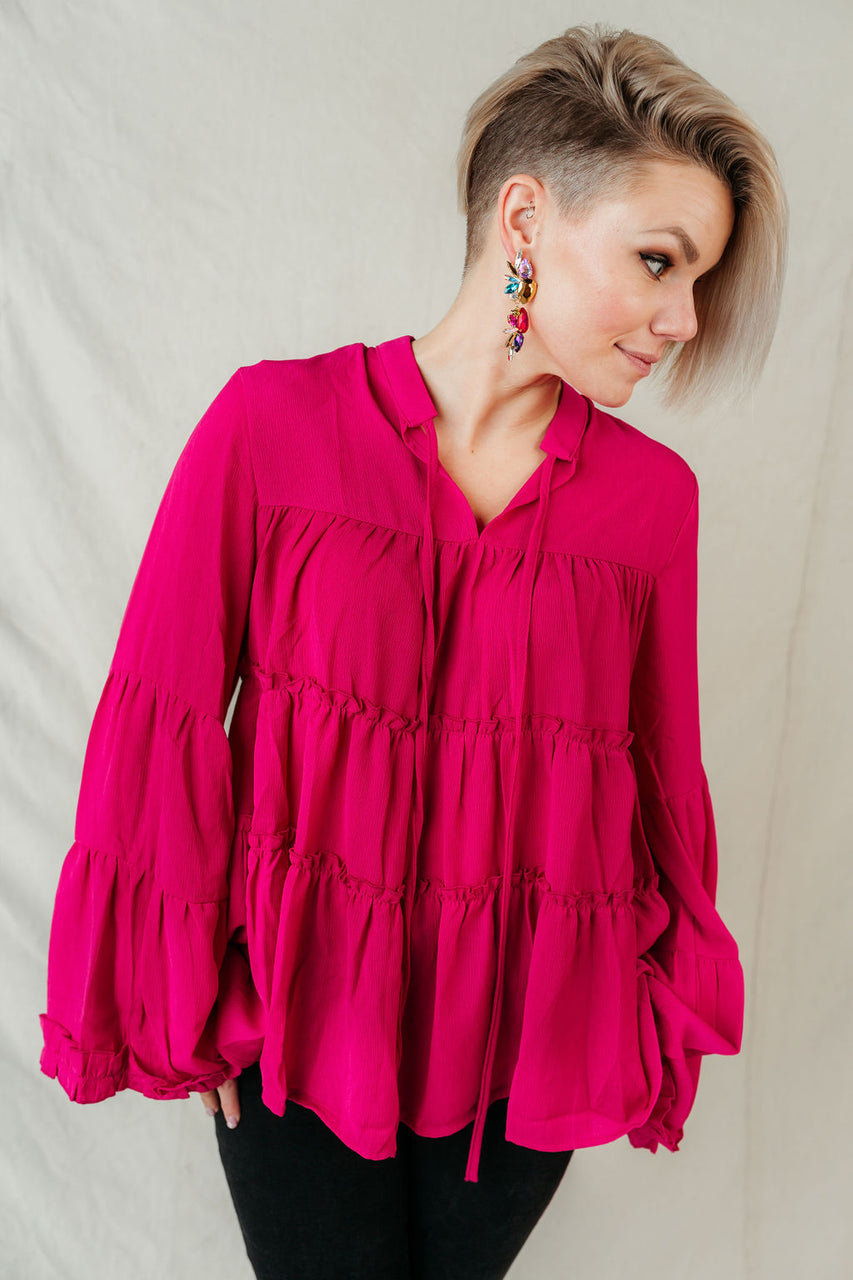 Pink // Penelope Bell Sleeve Blouse