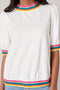 Vivid Dreams Rainbow Trim Top