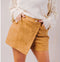 Claim to Fame Faux Suede Button Skort