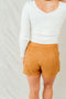 Claim to Fame Faux Suede Button Skort