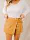 Claim to Fame Faux Suede Button Skort