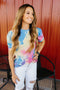 Towanda Tie Dye Puff Sleeve Knit Top