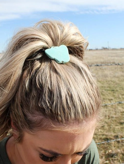 Turquoise Elastic Ponytail