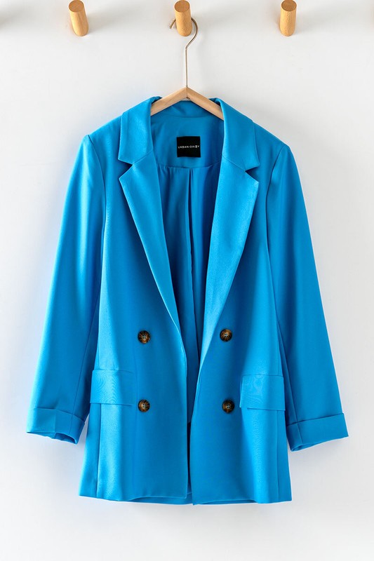 Winnie Bright Blue Open Front Blazer